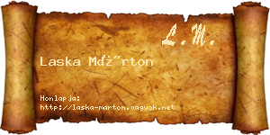 Laska Márton névjegykártya
