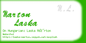 marton laska business card